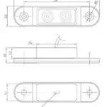 LED markeringslicht amber | 12-24v | 50cm. kabel | M10MV-200A