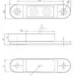 LED markeringslicht rood | 12-24v | 50cm. kabel | M10MV-200R